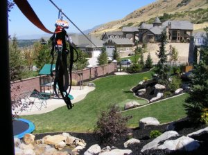 Zipline in the backyard in Draper Utah